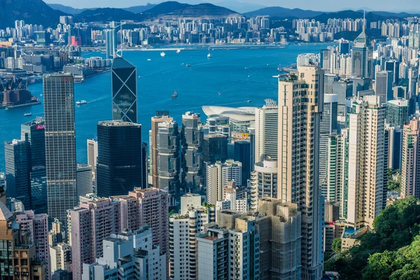 Hong Kong Bay centrum panoramę — Zdjęcie stockowe