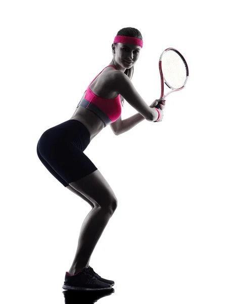 女子网球手剪影 — 图库照片