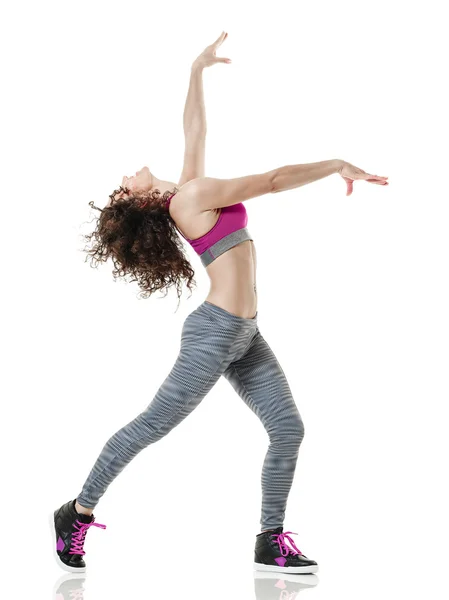 Woman zumba dancer dancing fitness exercises — Stock Photo, Image