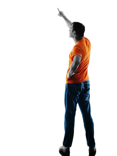 Man standing Rear View Pointing isolated — Stock Photo, Image