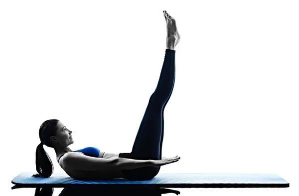 Mulher pilates exercícios aptidão isolado — Fotografia de Stock