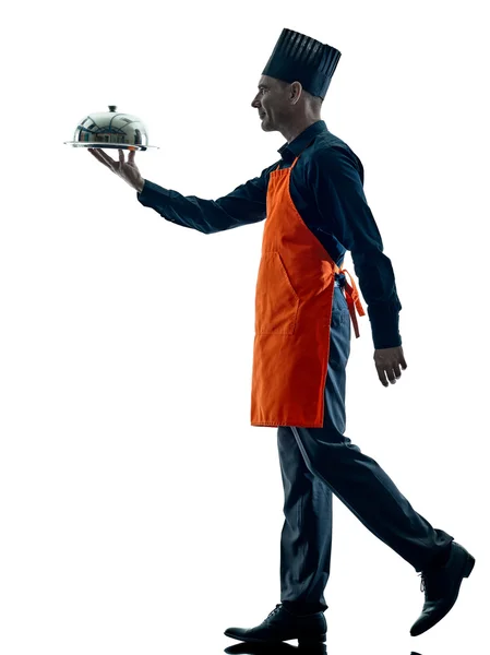 Man cooking chef silhouette isolated — Stock Photo, Image