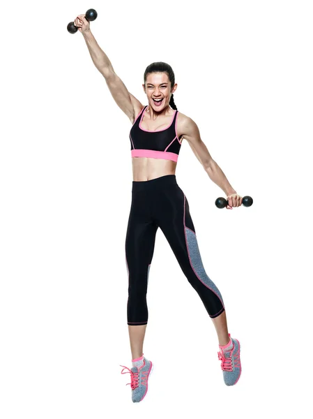Nő fitness gyakorlatok elszigetelt — Stock Fotó