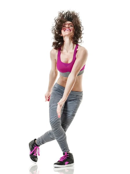 Kobieta zumba tancerz taniec fitness ćwiczenia — Zdjęcie stockowe