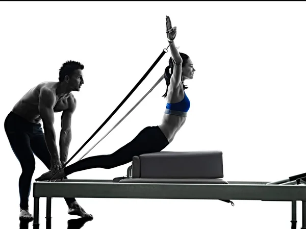 pilates reformer egzersizler fitness izole çift