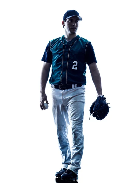 Hombre béisbol jugador silueta aislado —  Fotos de Stock