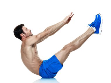 man  fitness exercises isolated clipart