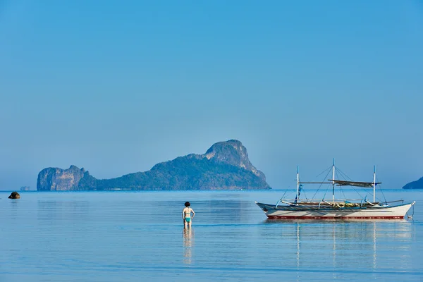 Marimegmeg beach El Nido Palawan Fülöp-szigetek — Stock Fotó