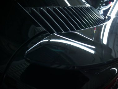 Letonya, Riga - 26 Mayıs 2020: Porsche Panamera, GT, 911 e-melez detayları.