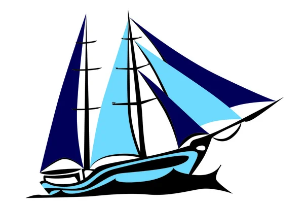 Logo-Segelschiff. — Stockvektor