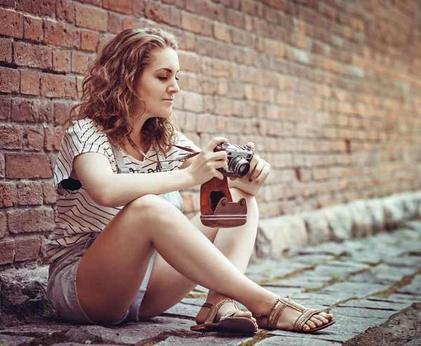 Hipster retrato de mulher muito jovem — Fotografia de Stock