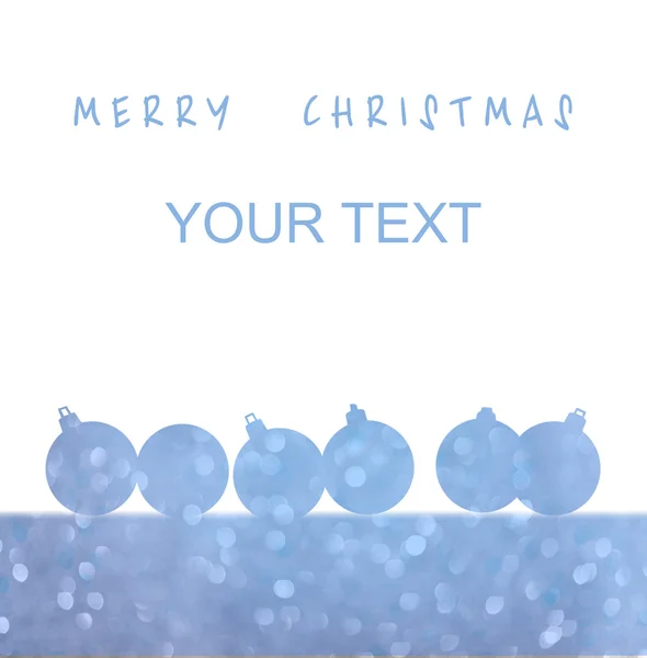 青いボール付きのクリスマス カード — ストック写真