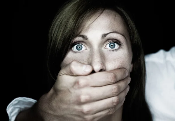 Terrified female raped — Stock Photo, Image