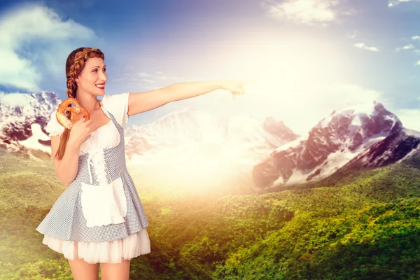 German festive girl — Stock Photo, Image