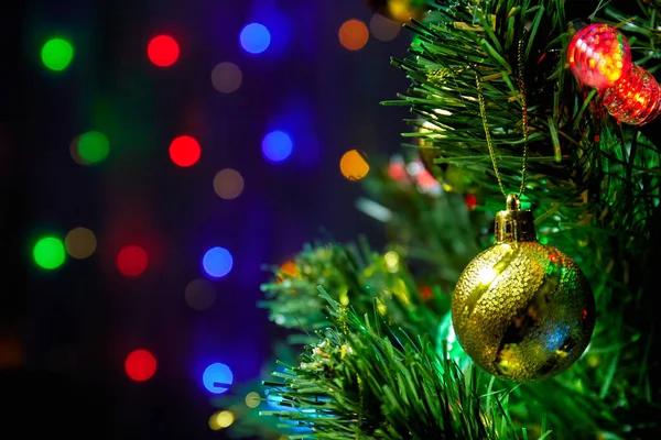 Cartão Natal Com Uma Árvore Natal Decorada Com Peras Fundo — Fotografia de Stock