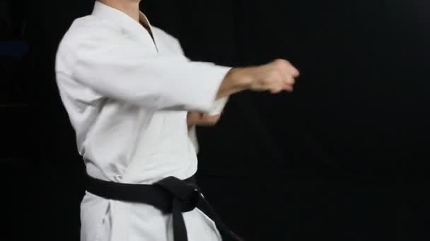 Karategi Athlete Beats Punches — Stock Video