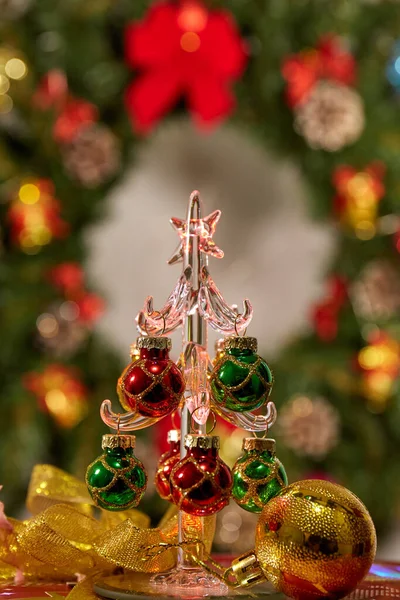 Natal Cartão Pequena Árvore Natal Brinquedo — Fotografia de Stock
