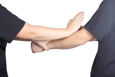 Yumruk kol ve blok Wing Chun kung fu dopunch kol ve Wing Chun kung fu yapıyorsun bloğunu sporcular yapıyorsun sporcular yapmak