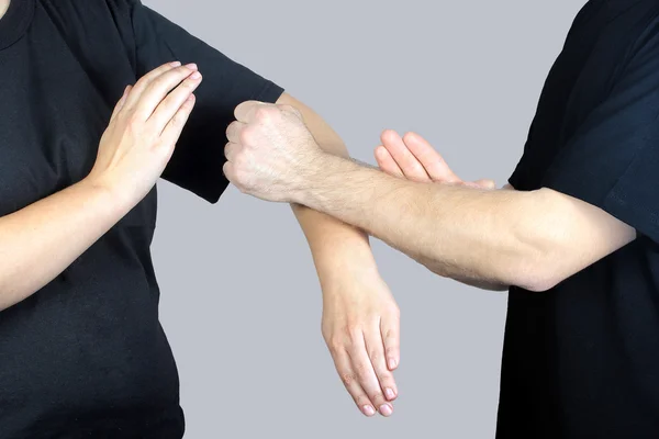 Técnicas de Wing Chun Kung Fu no desempenho de jovens atletas — Fotografia de Stock