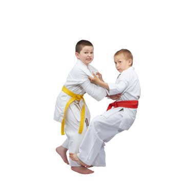 Kırmızı ve Sarı kemer ile sporcuların dökme için eğitim yakalama
