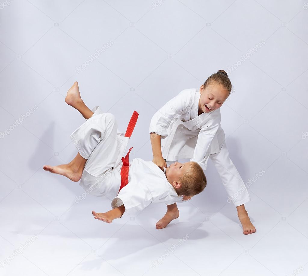 Judo throw in perfoming young athletes — Stock Photo © Andreyfire 81542368