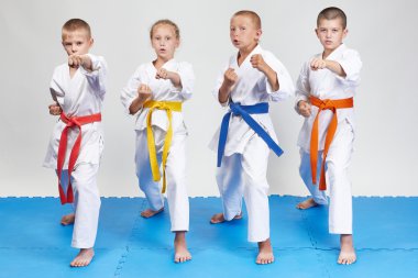 Karategi içinde darbe kizami-tsuki sporcular yetiştirmek