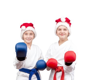 Bindirmeleri ellerinde ve Noel Baba'nın kapaklar ile sportsmens rafa duruyorsun