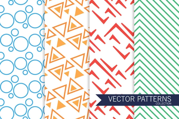 Eine Reihe Schöner Texturen Mit Geometrischen Mustern Sammlung Von Vektortexturen — Stockvektor