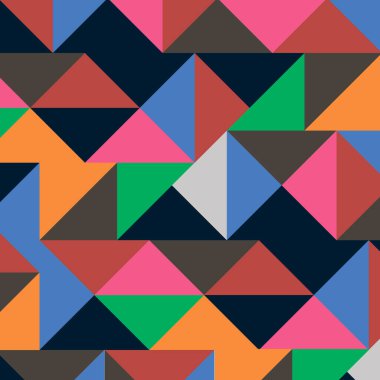 Çok renkli üçgenler, vektör arkaplan. Basit geometrik arkaplan. Kusursuz çokgen arkaplan deseni.