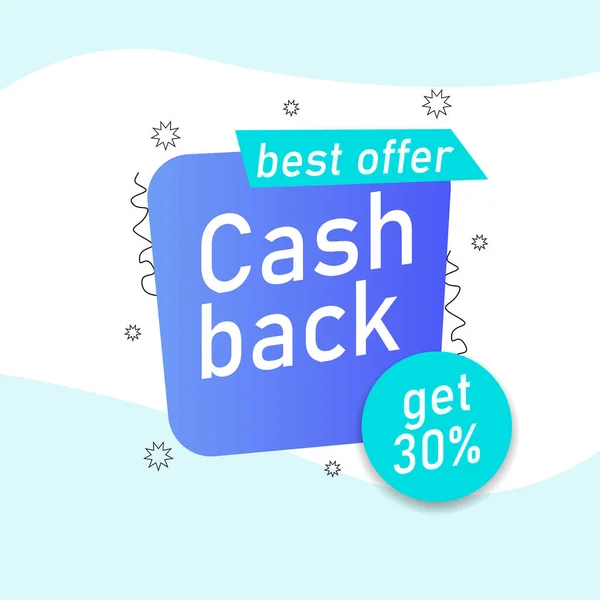 Vektorbanderoll Cashback Blå Abstrakt Banner Försäljning Cashback — Stock vektor