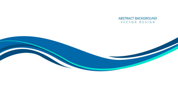 White Abstract Banner Blue Stripe Form Wave Graphics Text Message — Stock Vector