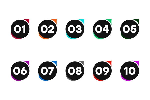 Ikony Wektorowe Kolorowe Cyfry Punkty Kul Numery Wektorów Kształtu Etykiety Ilustracje Stockowe bez tantiem