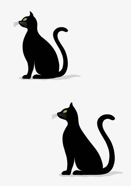 Silhouette stylisée de chats noirs — Image vectorielle