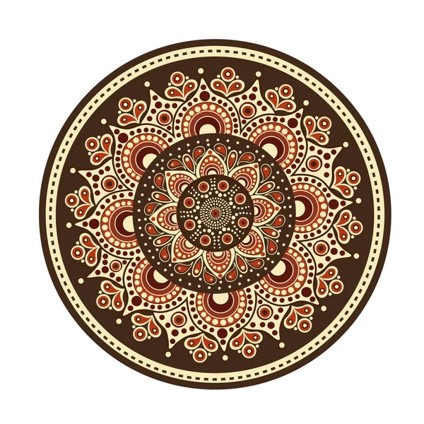 Mandala. Padrão oriental no vetor — Vetor de Stock