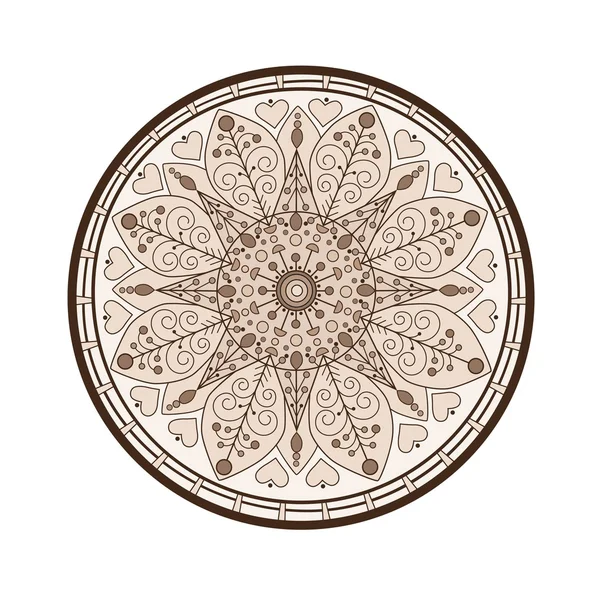 Mandala. Oryantal desen. Vektör yuvarlak dekorasyon — Stok Vektör