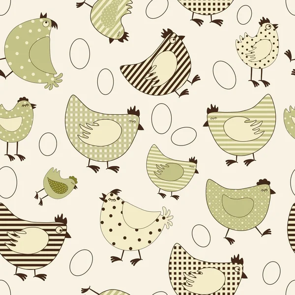 Seamless pattern with chicken — Stock Vector