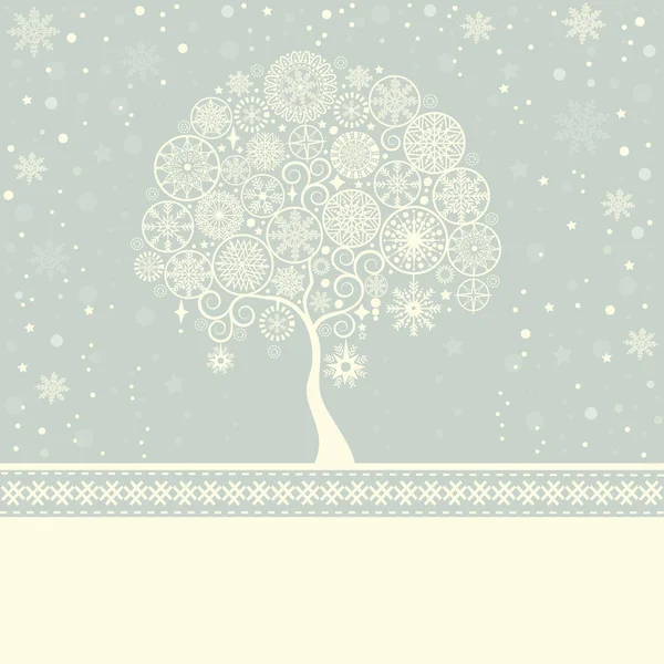 Tarjeta de felicitación con árbol de Navidad — Vector de stock