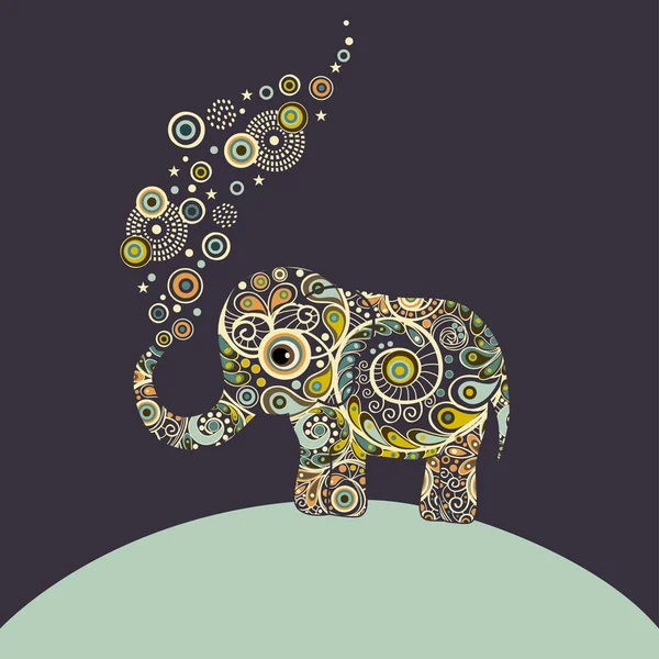 Soyut süs renkli fil