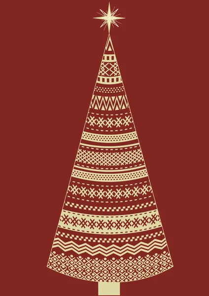 Árvore de natal ornamental — Vetor de Stock