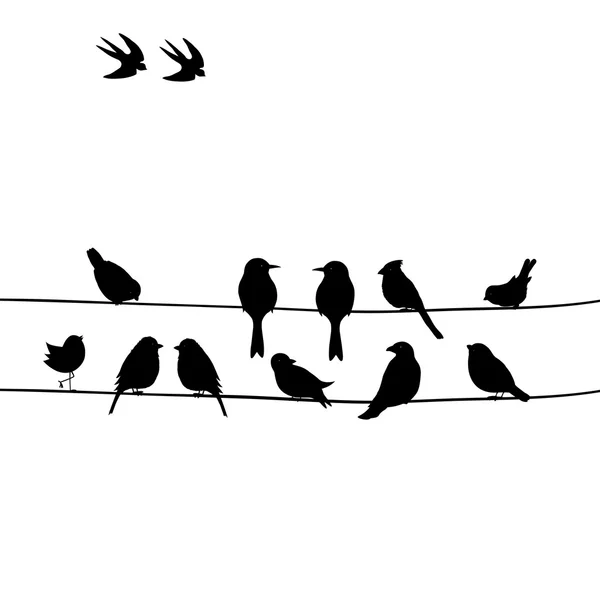 ワイヤーのかわいい黒い鳥 ロイヤリティフリーのストックイラスト