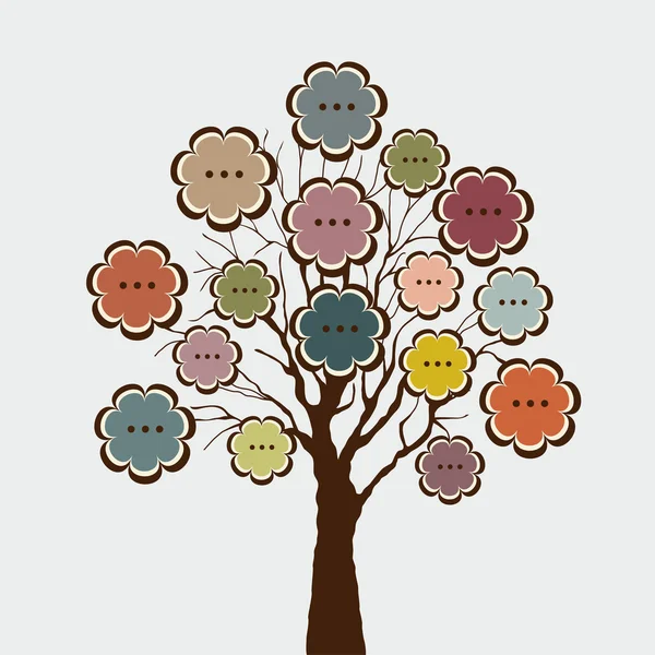 Árbol abstracto con burbuja del habla — Vector de stock