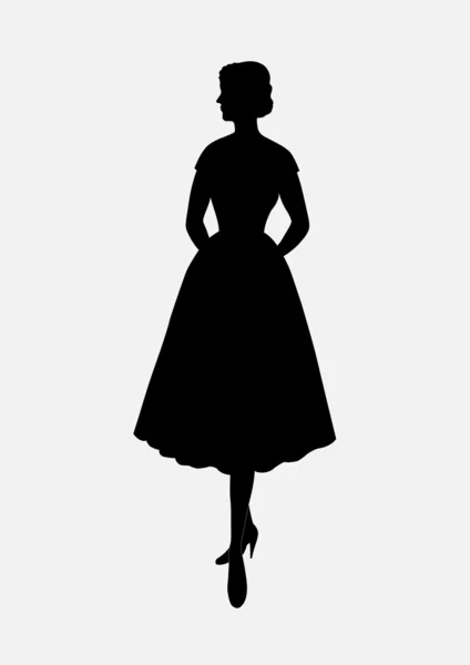 Retro woman silhouette — Stock Vector