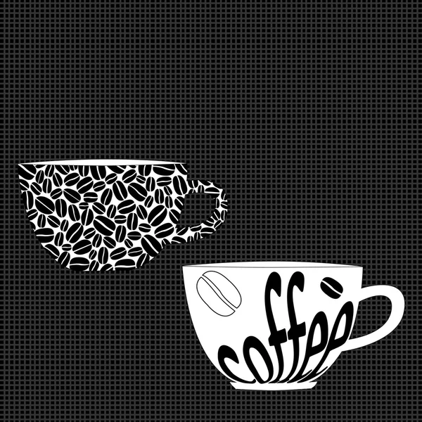 Gestileerde koffie cups — Stockvector