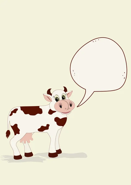 Cute cow with speech bubble — Stock Vector