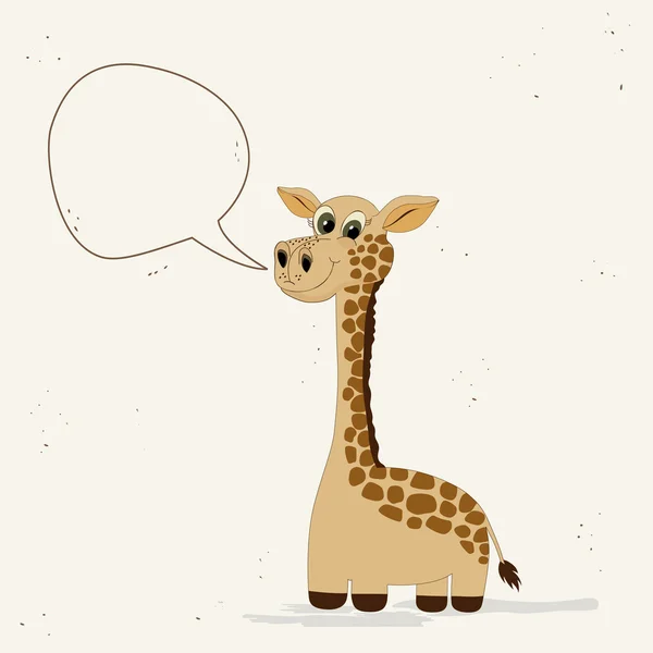 Cute giraffe with speech bubble — Stock Vector