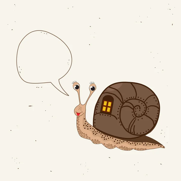 Cute snail with speech bubble — Stock Vector