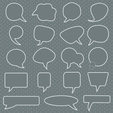 Beyaz konuşma balonları küme 