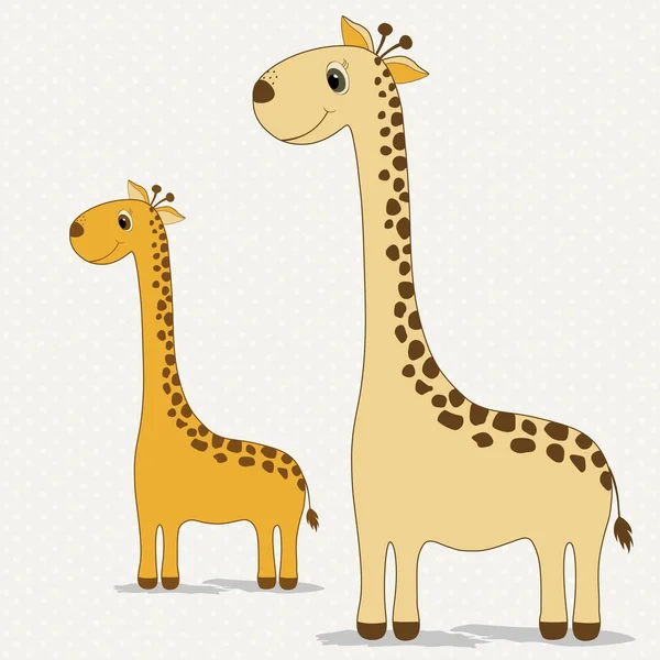 Two cute giraffes — Stock Vector