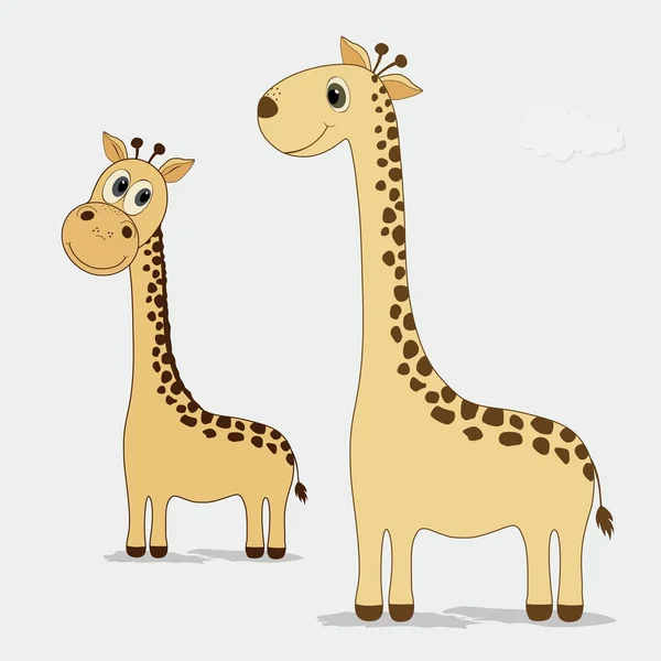 Due simpatiche giraffe — Vettoriale Stock