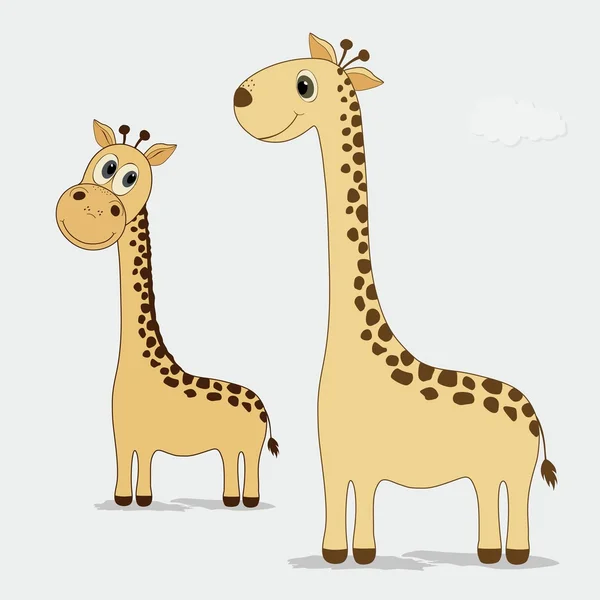 Two cute giraffes — Stock Vector